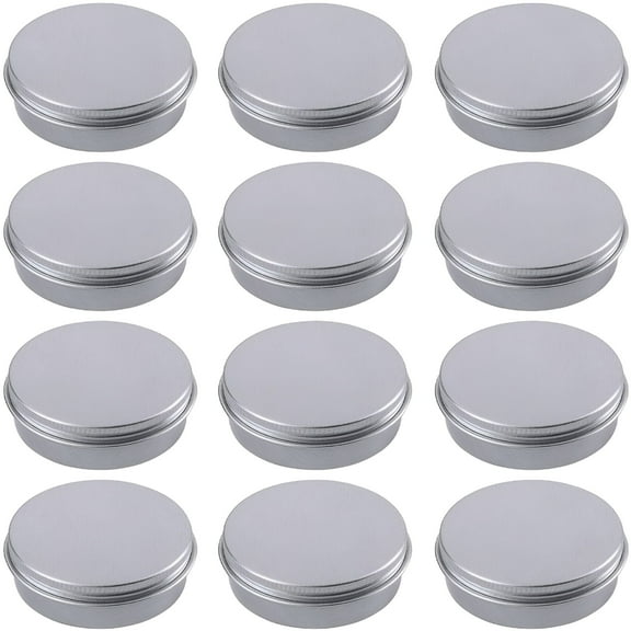 ACDANC 1 Ounce Aluminum Tin Jar Refillable Containers 30ml Aluminum Screw Lid Round Tin Container Bottle for Cosmetic, Lip Balm, Cream, 12 Pack