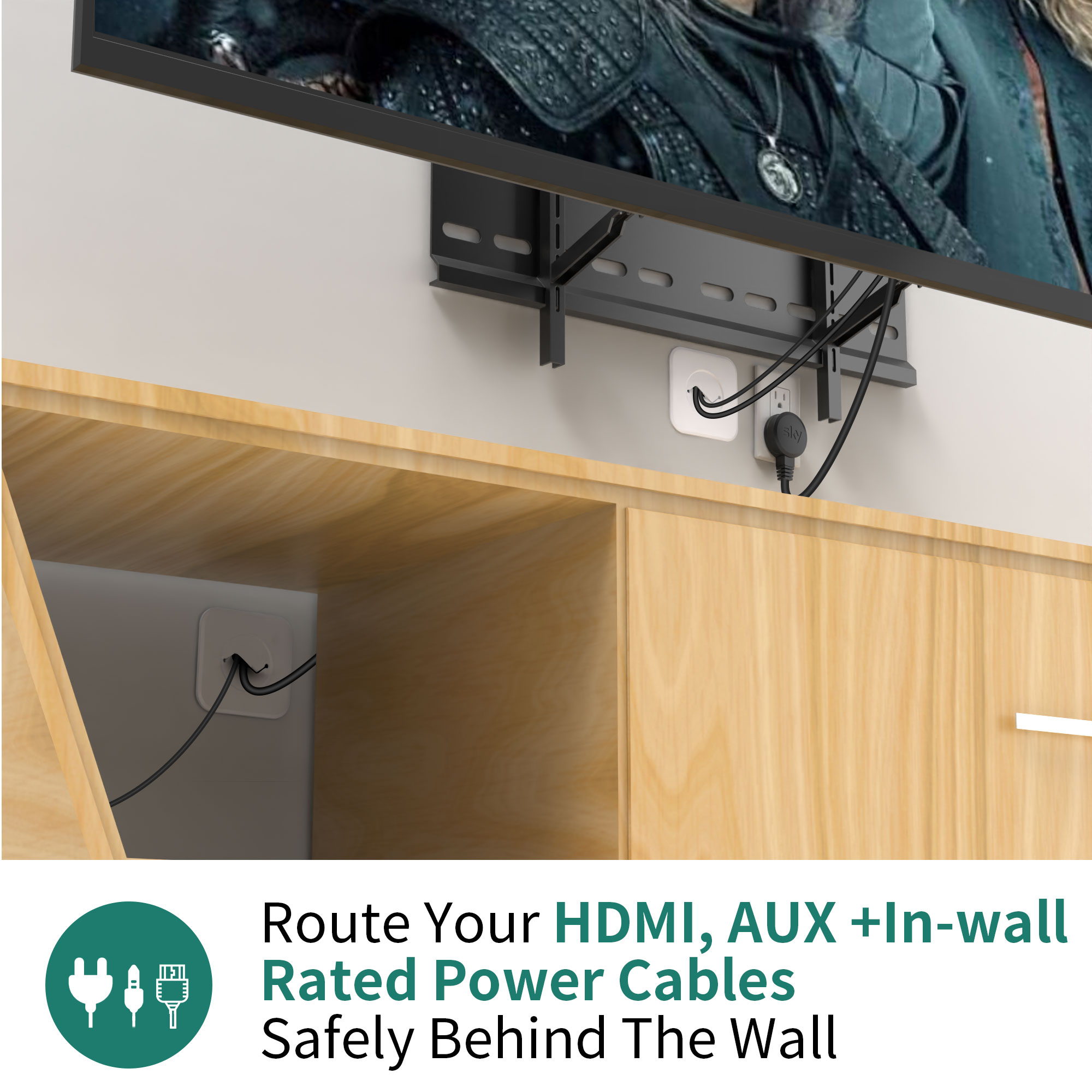 Sportlink Wall Mounted TV Cord Hider Cable Management Kit photo 2