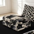 thumbnail image 6 of Manfei Classic Checkered Zipper Twin Comforter Sets with Fitted Sheet and 2 Pillowcases,Rustic Plaid Zipper Bedding Set,Beige White,Black Reversible,4pcs, 6 of 8