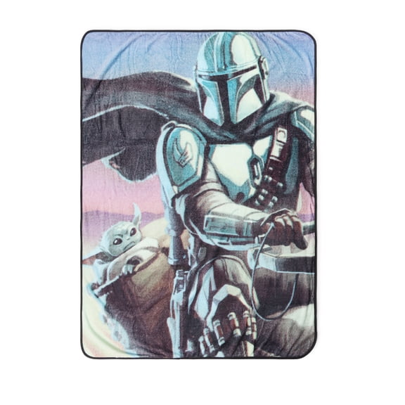 Star Wars Mandalorian Starfighter Kids Throw Blanket, Soft Coral Fleece, Multicolor, Disney, "46 x 60"