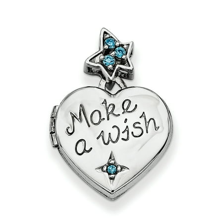 Make A Wish Necklace - 925 Sterling Silver Cubic Zirconia Cz Heart Pendant Charm Necklace Make A Wish Photo Locket That Holds Pictures For Women