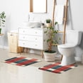 thumbnail image 6 of Yayeee Bath Rug for Bathroom Floor Non Slip Rectangle Fluffy Soft Absorbent Mat, 16"x24", Vibrant Red Tartan Pattern, 6 of 7