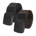 thumbnail image 1 of Juego de 2 cinturones unisex de lona de nailon, cinturones de tela infinitamente ajustables, 1 of 4