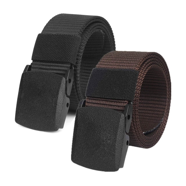 Juego de 2 cinturones unisex de lona de nailon, cinturones de tela infinitamente ajustables