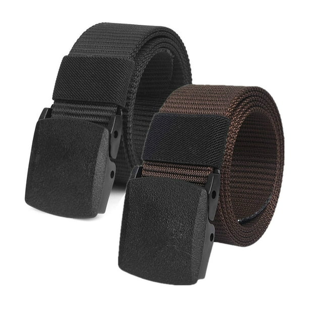 Juego de 2 cinturones unisex de lona de nailon, cinturones de tela infinitamente ajustables