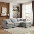 thumbnail image 3 of CARZZI LIFE Modular Sectional Sofa, 102 Inch L Shaped Couch Set with Armrests, 3-Seater Comfy Cloud Couches for Living Room Apartment, Gray, 3 of 11