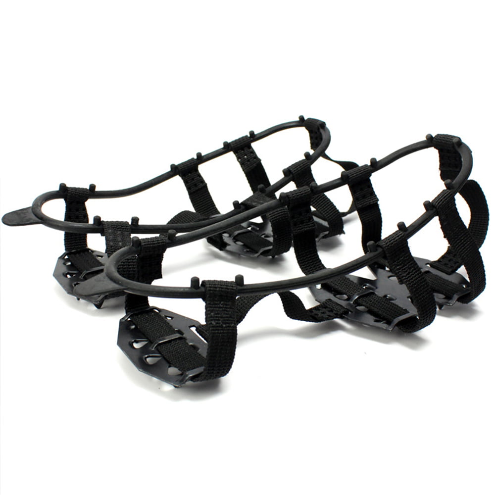 24-Teeth Ice Gripper Cleats Crampons Anti-Slip Climbing Hiking For ShoesBoots 