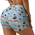 thumbnail image 2 of Sigee Kawaii Sushi (2) Print Women's High Waist Workout Shorts - Squat Proof, Tummy Control, Yoga and Gym Activewear-XX-Large, 2 of 9