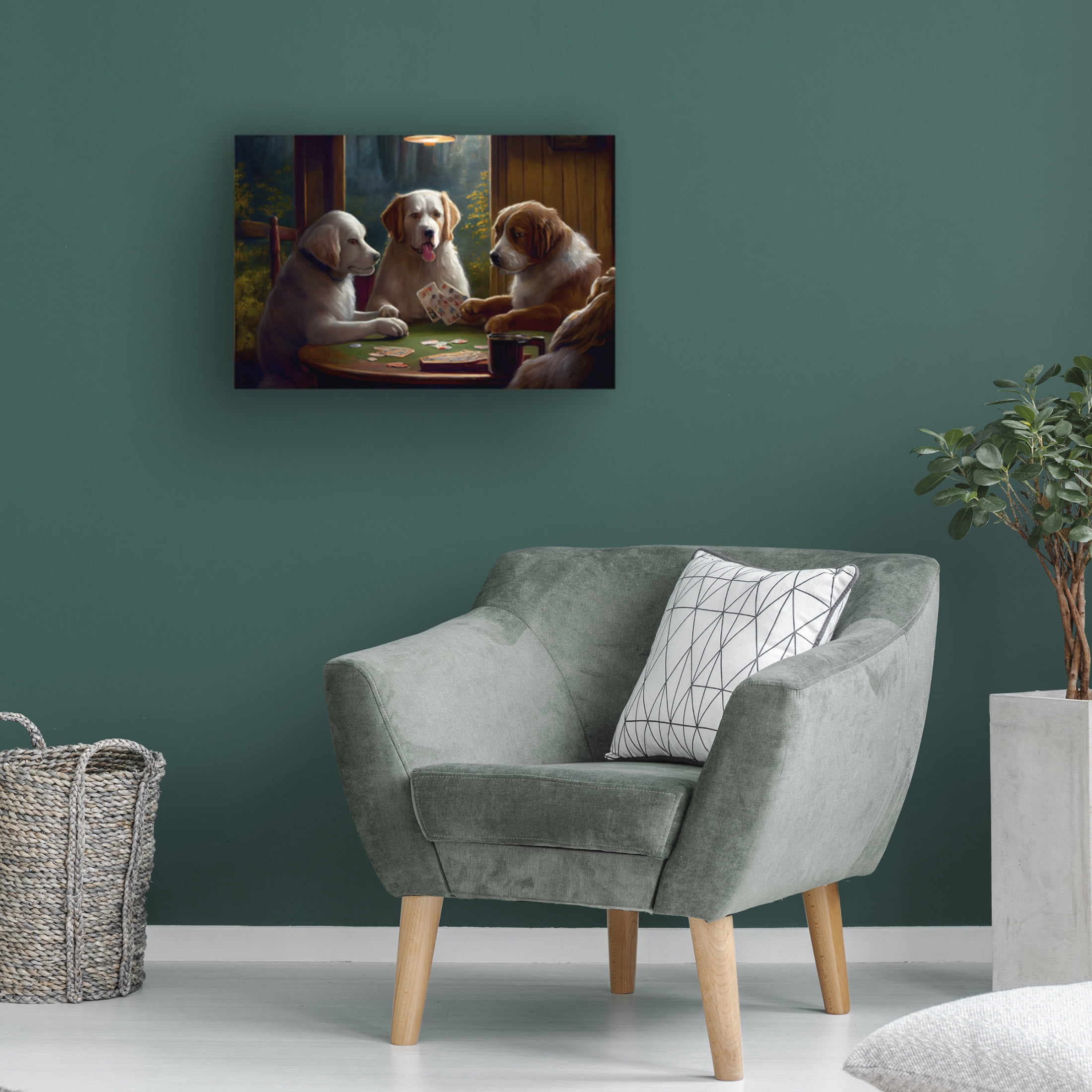 Canvas Wall Art - Sasha 'Dogs III' Wall Art for Living Room, Bedroom, or Office Décor by Trademark Fine Art - 19 x 12 Inches