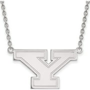 Sterling Silver Ss Rh-P Logoart Youngstown State University Large Pendant With Necklac (18 X 29) Made In United States ss009ysu-18