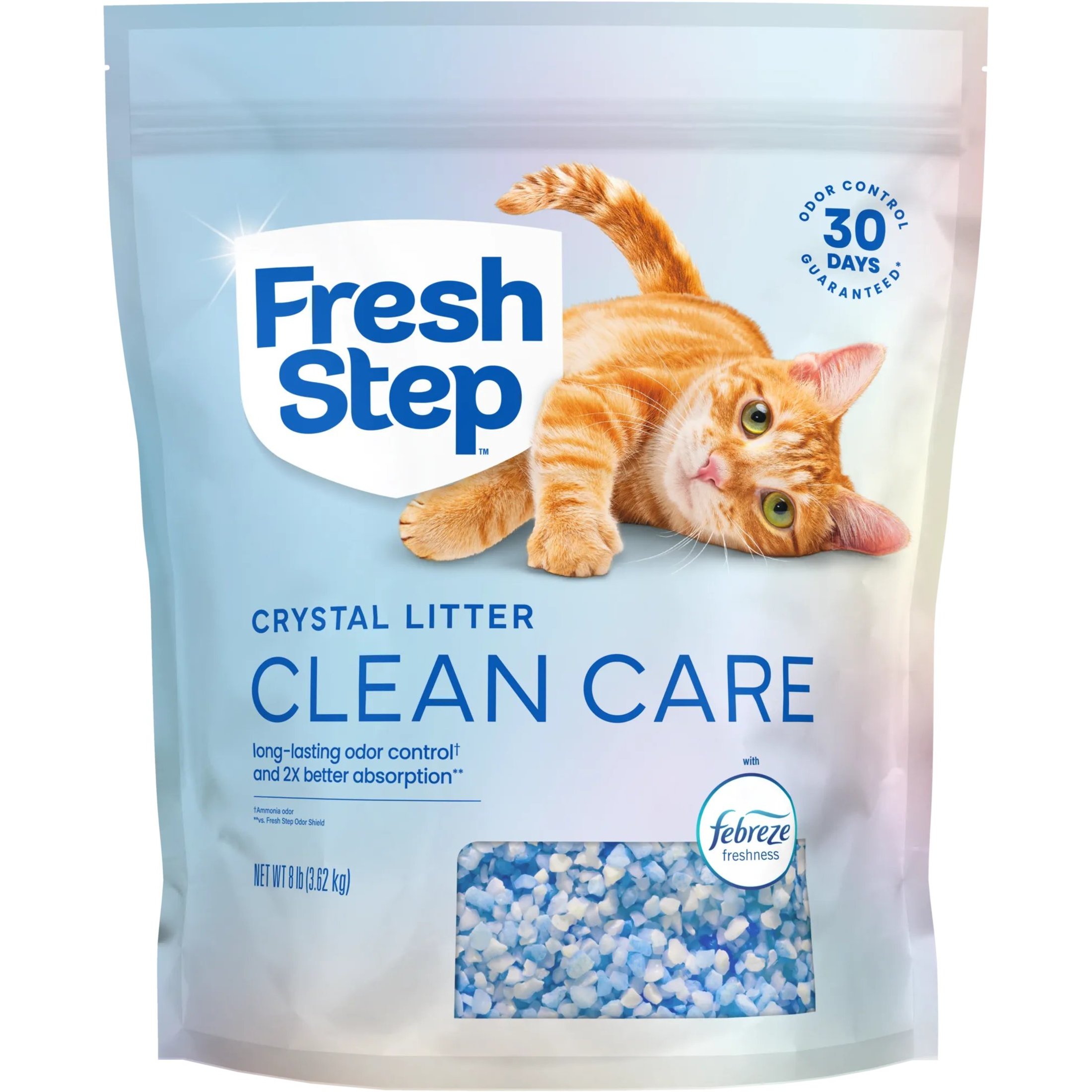 Fresh Step Crystal Litter Clean Care with Febreze Freshness, 8 lb