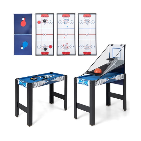 CIPACHO 6-In-1 Combo Game Table with Basketball Billiards Ping Pong Hockey Shuffleboard, Multi Game Table, Gifts for Boys and Girls Aged 6-12
