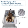 thumbnail image 4 of XL Stainless Steel Cat Litter Box Extra Large Litter Pan High Side w/ Scoop Mat, 4 of 10