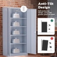 thumbnail image 5 of SOLAURA 72 inches Tall Metal Garage Storage Cabinets, Lockable Steel Storage Cabinet with Doors and Adjustable Shelves for Office, Home, Shops, Garage, Assembly Required, Cement Gray, 5 of 7