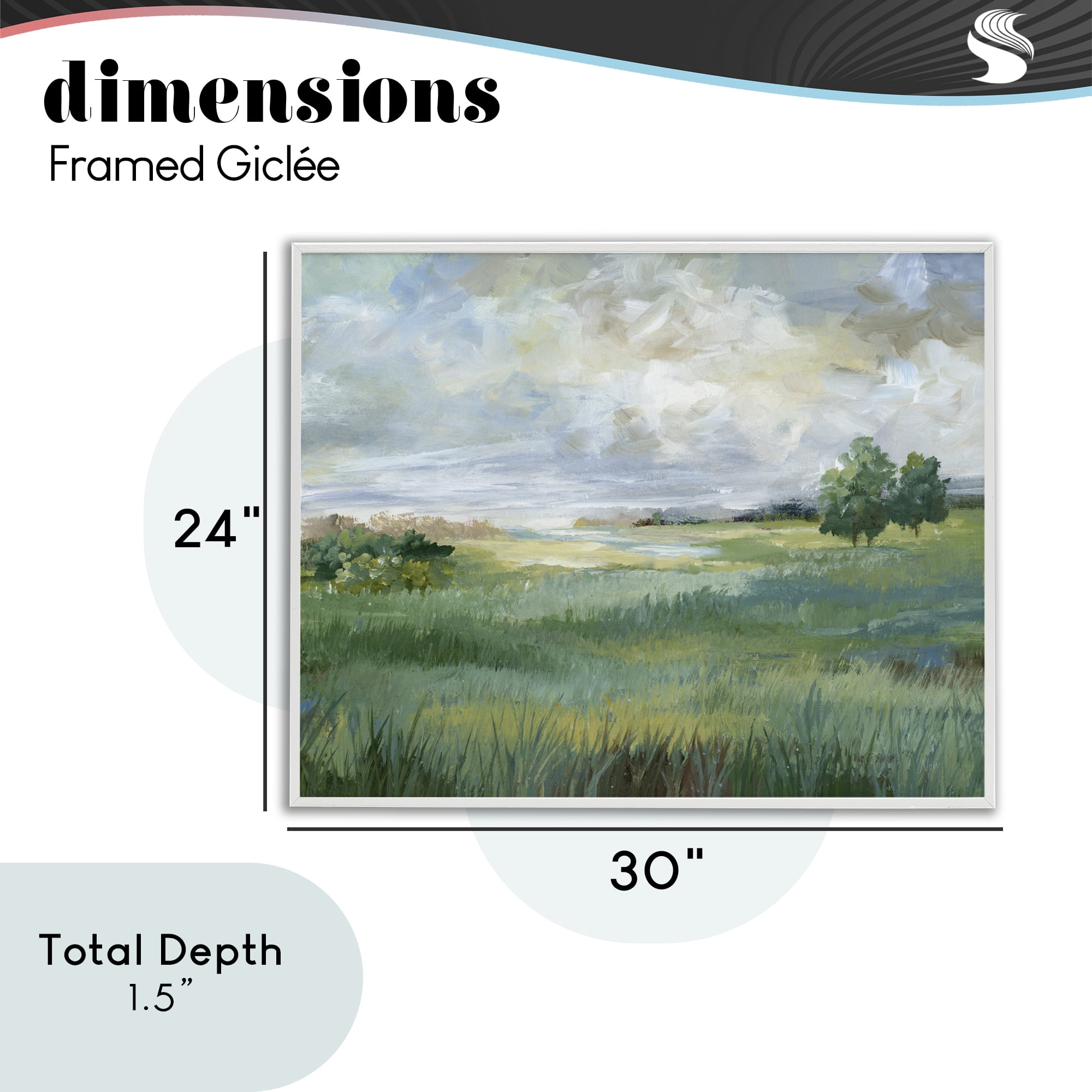 Stupell Industries Idyllic Summer Field White Framed Giclee Art, design by Nan