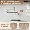 thumbnail image 3 of WOWOW 23.5-inch Wall Mount Folding Stretchable Pot Filler Faucet with Double Handle in Polished Chrome, 3 of 9