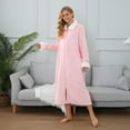 thumbnail image 5 of Richie House Women Fleece Robe Plush Long Zip Front Warm Soft Zippered Bathrobes S-3XL RHW4047, 5 of 5