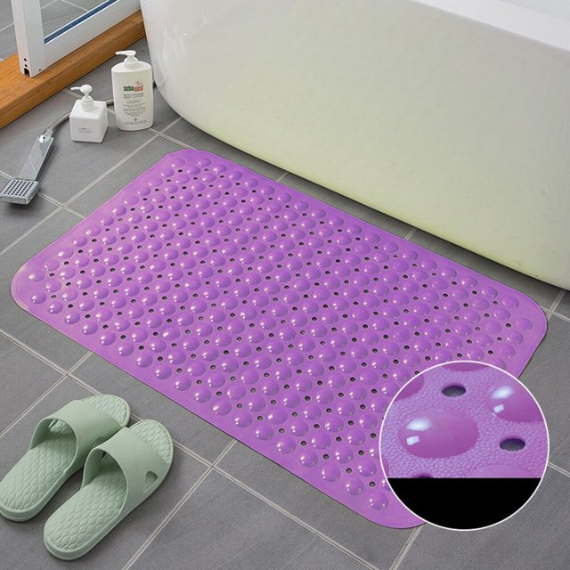 Alfombrilla antideslizante para baño Homaxy, alfombrilla para suelo de ducha de PVC suave, alfombrilla para bañera, masaje de pies con ventosa, almohadilla antideslizanteTipo cómodo846CMx46CM Deng Xun unisex