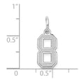 thumbnail image 2 of 14K White Gold Charm Pendant Themed 8 19 mm 7 Small Satin Number, 2 of 3