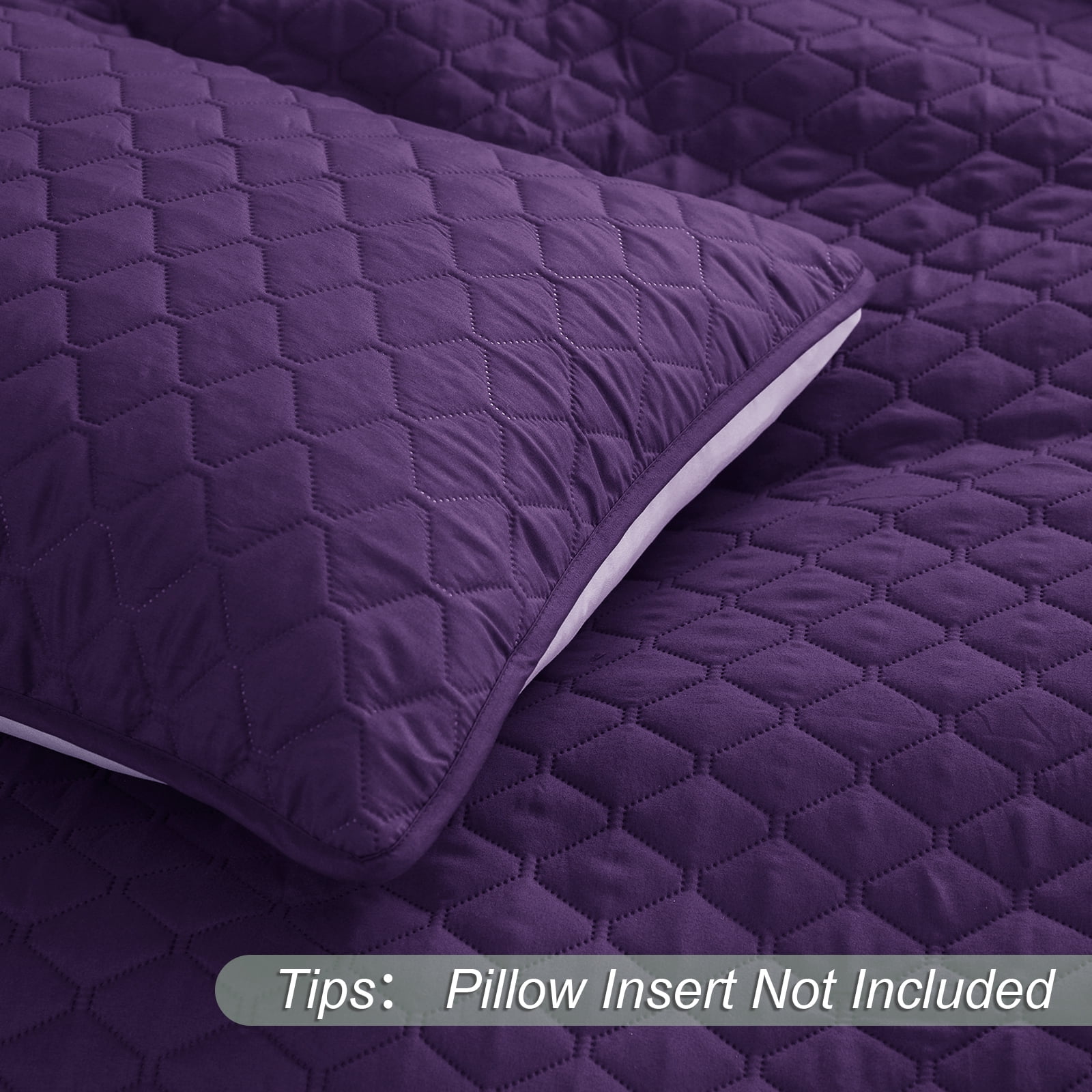 Exclusivo Mezcla Twin Quilt Set, 2-Piece Lightweight Twin Quilts Soft Bedspreads Bed Coverlets, Deep Purple, 68"x88"