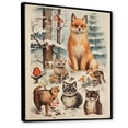thumbnail image 2 of Designart "Fox with Friends in Winter Animal Scene" Animals Framed Wall Art - Traditional Orange Fox Entryway Framed Wall Art, 2 of 6
