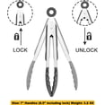 thumbnail image 3 of Small Silicone Tongs 7-Inch Mini Serving Tongs, Set of 3 (Black Gray White), 3 of 4
