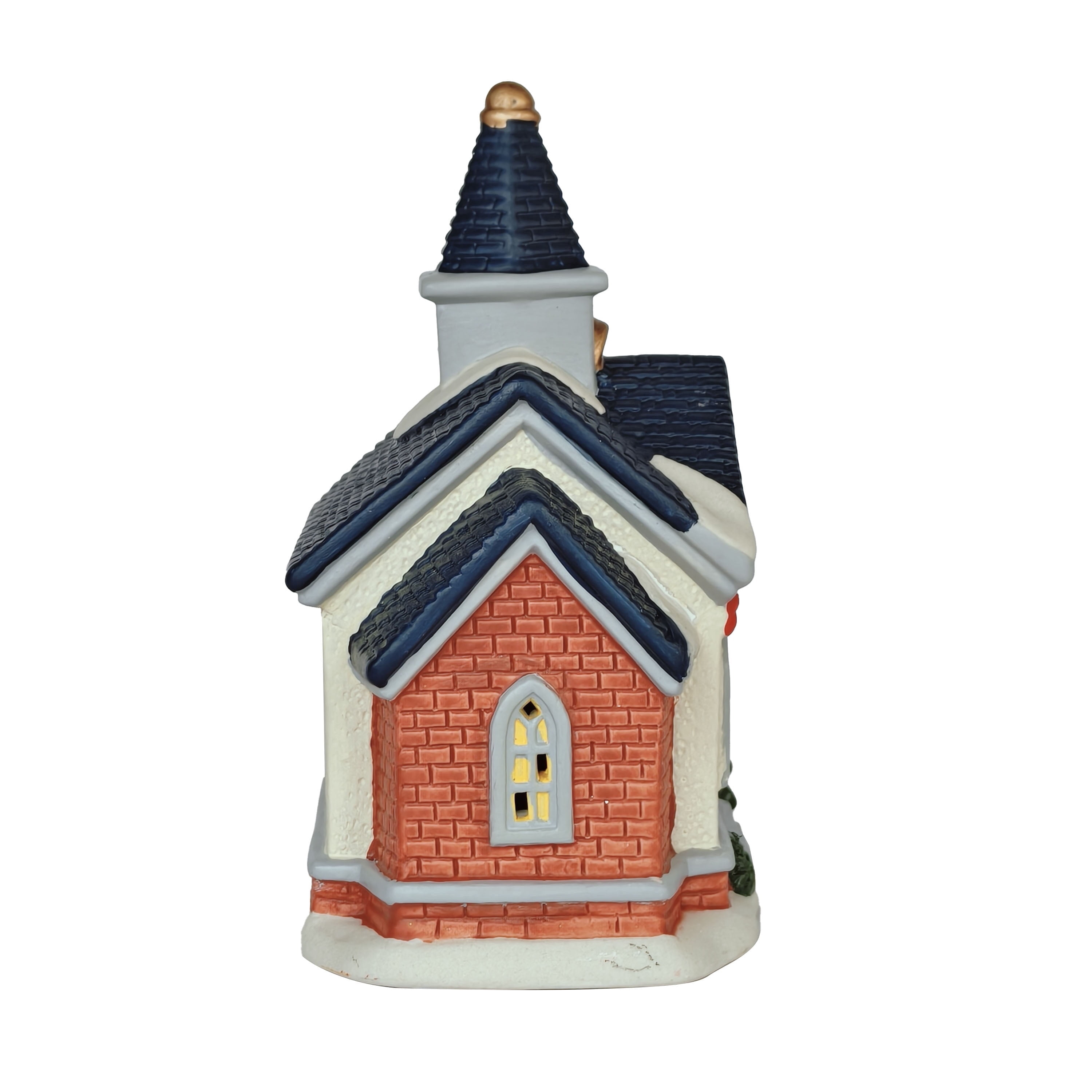 Porcelain Church Mini Christmas Village Building, Multicolor, 4", by Holiday Time