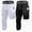 Black+White(Right Long), variant on 1 or 2 Pack One Leg Compression Tights for Basketball Mens 3/4 Capri Leggings Athletic Base Layer for Sports Running