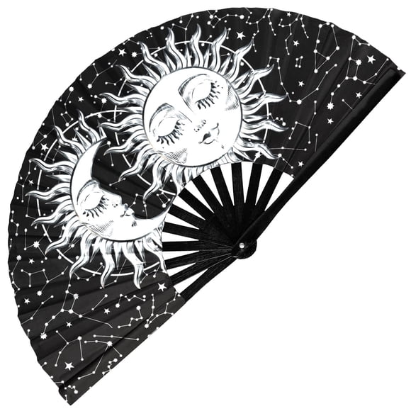 Ventilador plegable GloFX Sun & Moon Design Rave Music Festival