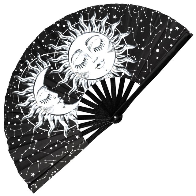 Ventilador plegable GloFX Sun & Moon Design Rave Music Festival
