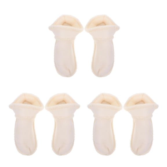 IMIKEYA Plush Winter Clog Liners White Removable Warm Fleece Inserts for Home Use 3Pairs
