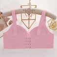 thumbnail image 3 of Tweang full coverage bras for women Everyday Bras wireless bra Bralettes Comfort Plus Size for Older Women Padded Comfort with Support Wireless Push Up No Wire Posture Correcting Wirefree Pink XL, 3 of 6