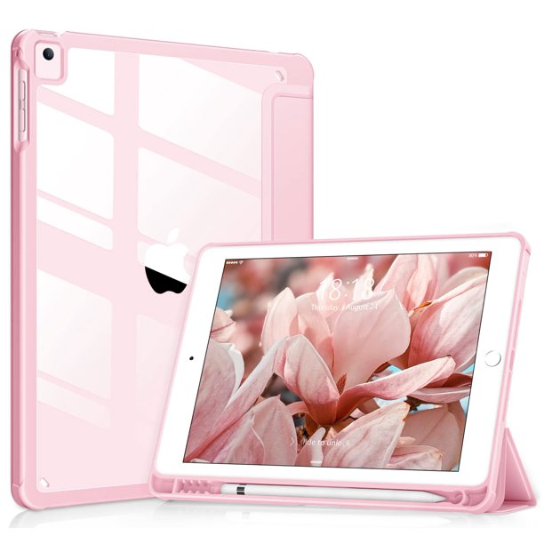 Funda para Tablet VIKESI iPad 9.7" con Respaldo Transparente y Soporte para Lápiz Rosa