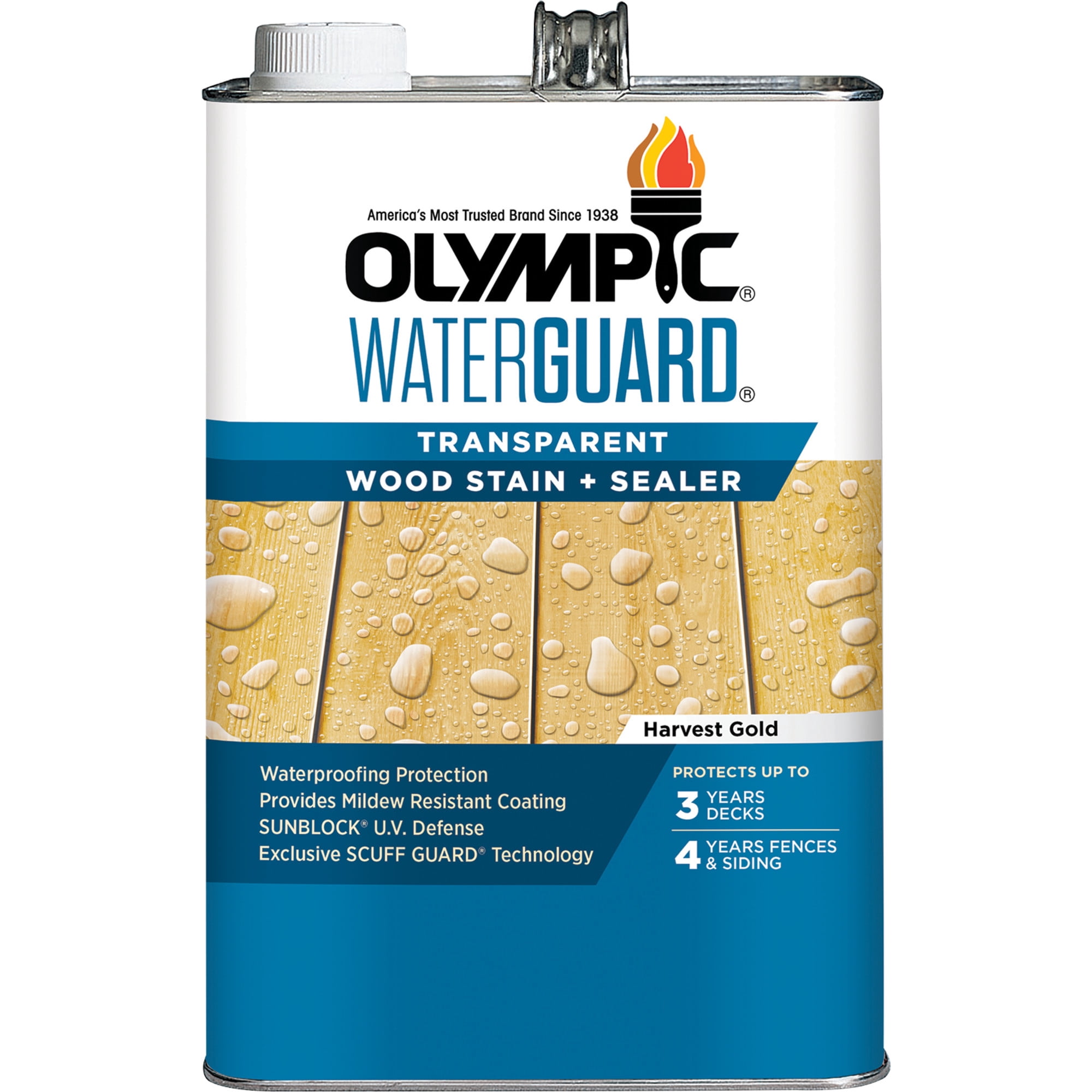 Olympic WaterGuard 1 Gallon Harvest Gold Transparent Wood Stain and Sealer