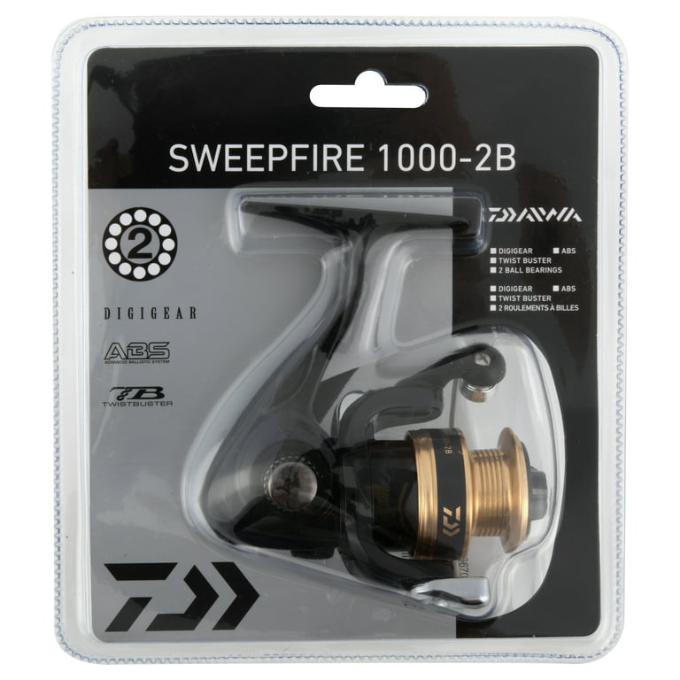 Daiwa SWEEPFIRE 2-6lbs test Front Drag Spinning Reel, SWF1000-2B-CP 
