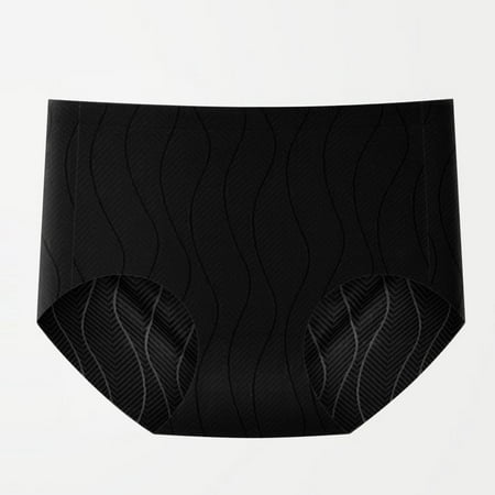 Delliss Seamless Underwear Wave Edge No Show Bikini Panties Ice Silk High Rise Hipster Ladies Invisibles Briefs