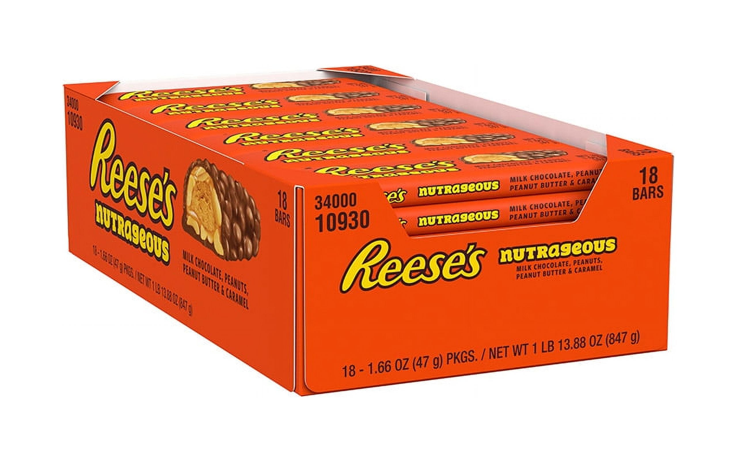 REESE'S NUTRAGEOUS Bar, 1.66 oz, 18 Count