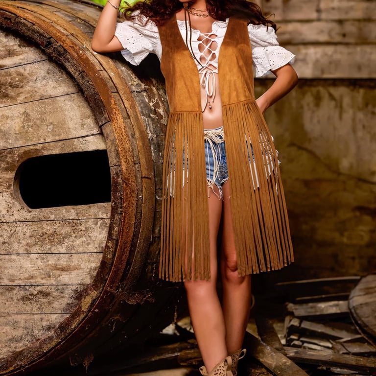 6875 6 Pc Cowgirl Western Outfits For Women Retro Costumes Fringe Vest Amazon.com: ATAMET Western Cowgirl Outfits for Women Cowgirl  main image 3