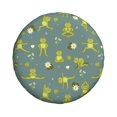 thumbnail image 2 of DouZhe Waterproof Spare Tire Cover, Funny Cute Yoga Frogs Prints Adjustable Wheel Covers Fit for Jeep Trailer RV SUV Car, 17 inch, 2 of 7