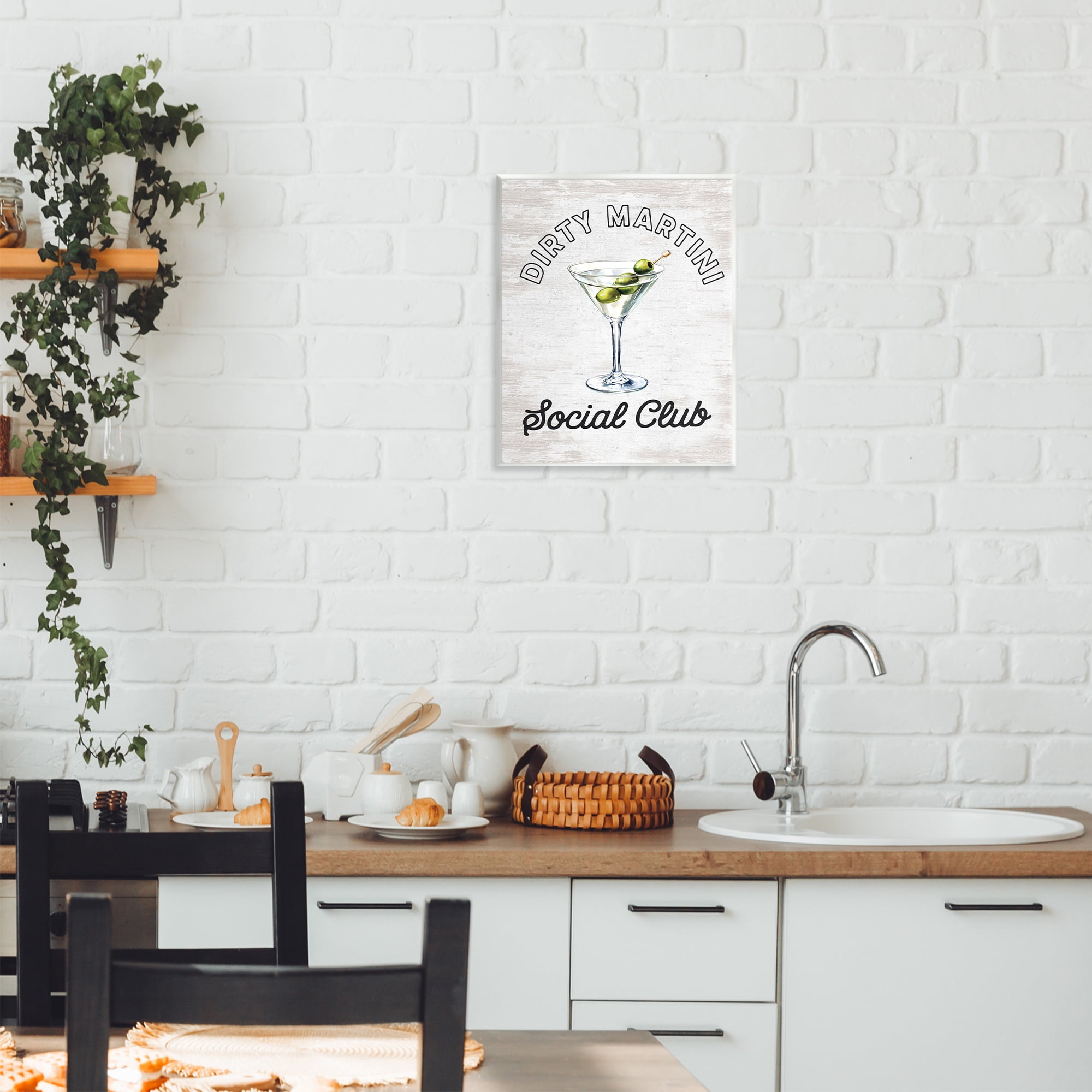 Stupell Industries Dirty Martini Social Club Wall Plaque Art, design by Lettered and Lined