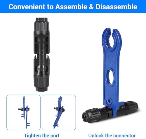 50 Pairs Solar Panel Connector Kit IP68 Waterproof Solar Connectors MC4 Connectors 1000V 30A Solar Cable Connectors with A Durable Nylon Bag$$Garden & Patio