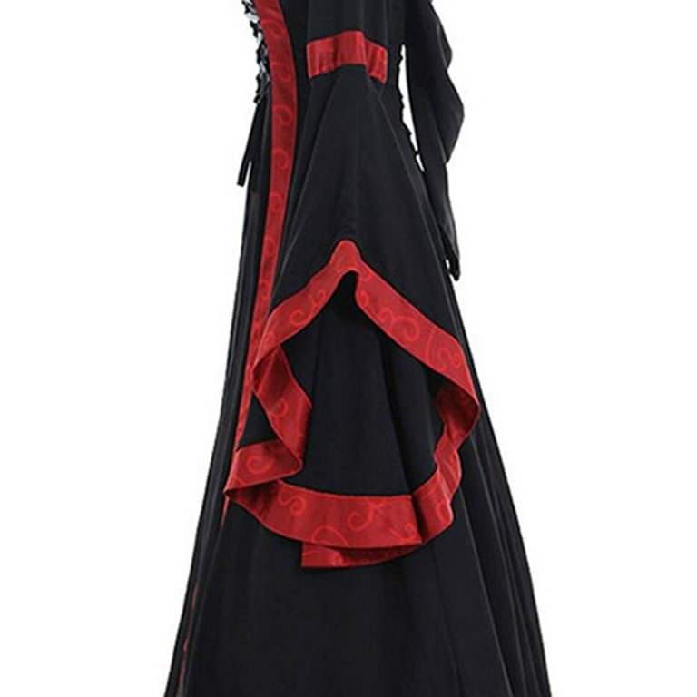 Red Victorian Dress Ball Gown for Women Vintage Medieval Dress