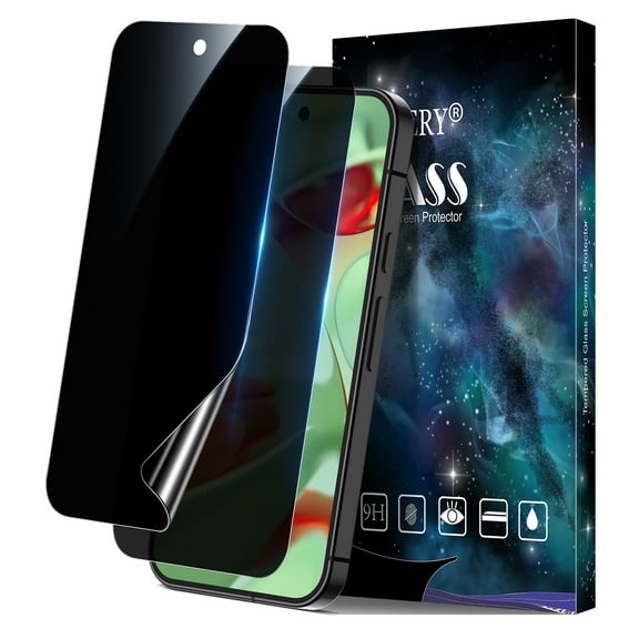 [2 Pack] Cnarery Privacy Screen Protector for Google Pixel 9 Pro XL, [Fingerprints Sensor Compatible][Case Friendly][Flexible TPU Film][Not Glass] Screen Protector for Google Pixel 9 Pro XL