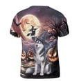 thumbnail image 2 of Spooky Halloween Night Witch Siberian Husky Glowing Pumpkins All Over Print 3D Shirt Unisex Merch Husky Dog Lover Gifts - 12015, 2 of 6