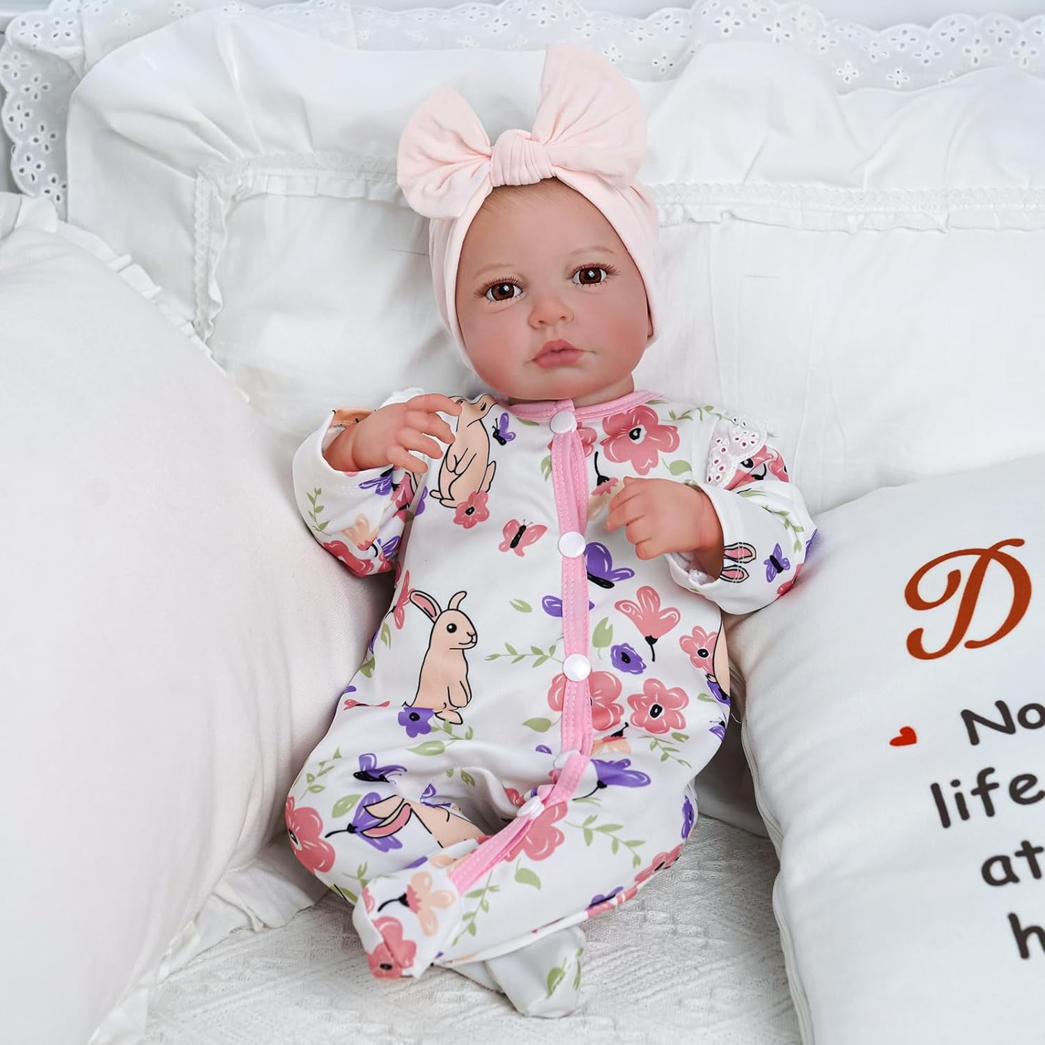 RSG 20 Inch Reborn Baby Doll Toy, Lifelike Soft Cloth Body Doll for Pretend Play, Cute dolls for Girls, Kids Ages 3+