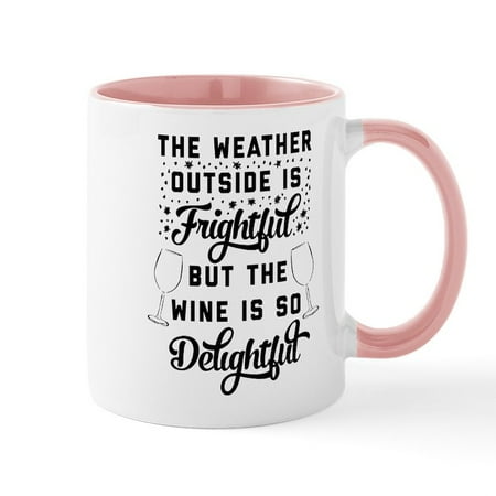 

CafePress - Funny Christmas And Wine - 11 oz Ceramic Mug - Novelty Coffee Tea Cup