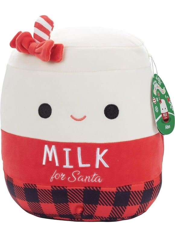 Squishmallows 10" Alten The Milk for Santa - Official Kellytoy Christmas Plush - Collectible Soft & Squishy Holiday Stuffed Animal Toy - Add to Your Squad - Gift for Kids, Girls & Boys
