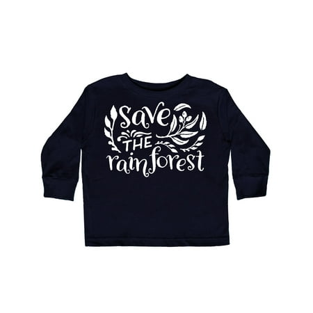 

Inktastic Save the Rainforest with Leaves Gift Toddler Boy or Toddler Girl Long Sleeve T-Shirt