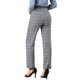 thumbnail image 3 of Pantalones largos rectos de cintura elástica con botones y cremallera de cuadros para mujer INSPIRE CHIC XL gris oscuro, 3 of 7