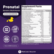 ProCare Health Bariatric Multivitamin Capsule + Prenatal Size: 30-Day Supply